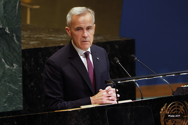 Mark Carney à l'ONU lors du Sommet organisé par la France et l'Arabie saoudite sur la reconnaissance de la Palestine, 21 septembre 2025