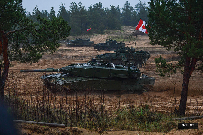 Exercices militaires dans le cadre de la mission de l'OTAN en Lettonie